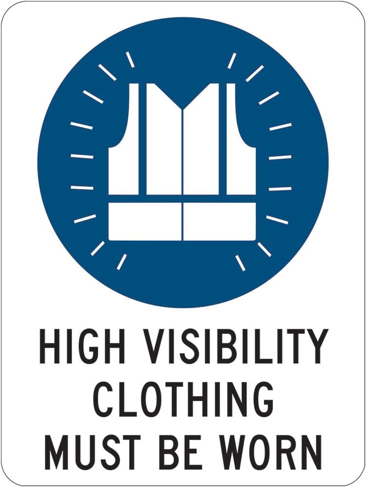 Mandatory Sign | High Vis Clothing Must Be Worn W225mm x H300mm -