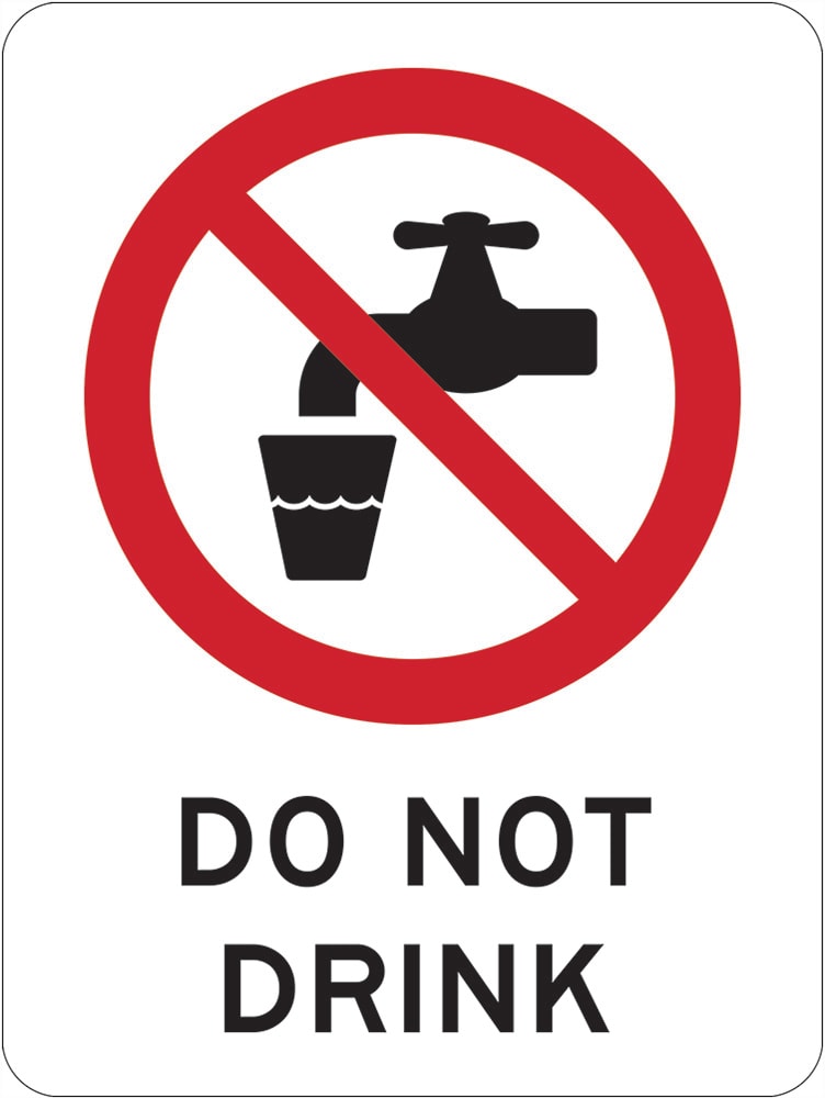 Prohibition Sign | Do Not Drink W90mm x H125mm (PACK OF 5) - Standard
