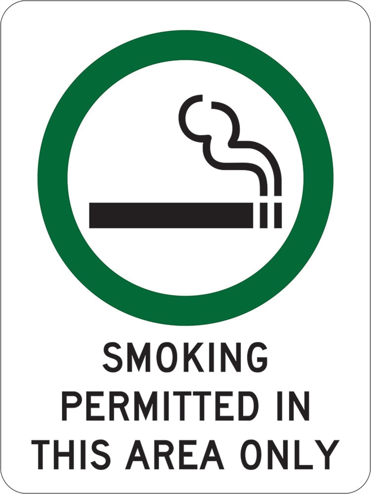 Prohibition Sign | Smoking Permitted In This Area W225mm x H300mm -