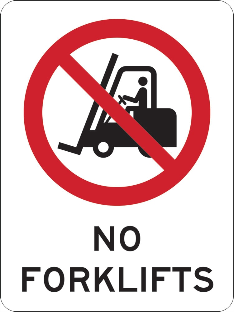 Prohibition Sign | No Forklifts W225mm x H300mm (Single Sided) - Standard