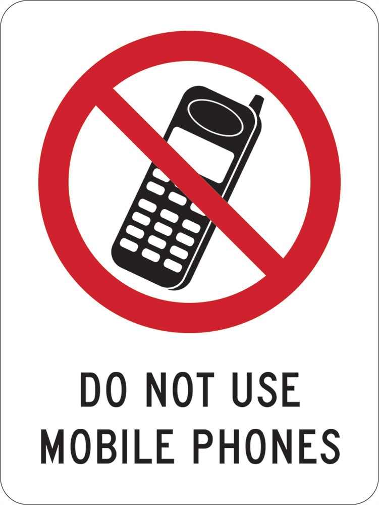 Prohibition Sign | Do Not Use Mobile Phones W450mm x H600mm (Single Sided)