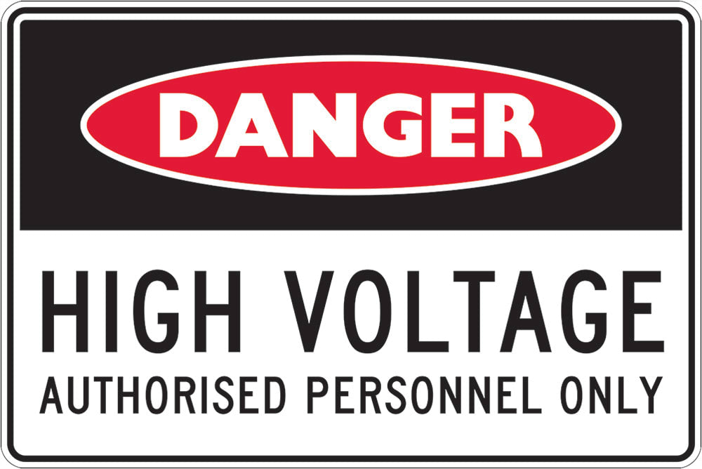 Danger Sign | High Voltage Authorised Personnel W450mm x H300mm (Single Sided)