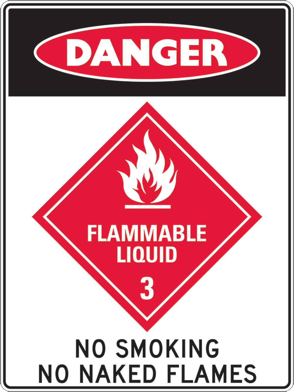 Danger Sign | Flammable Liquid 3 W450mm x H600mm (Single Sided) - Standard