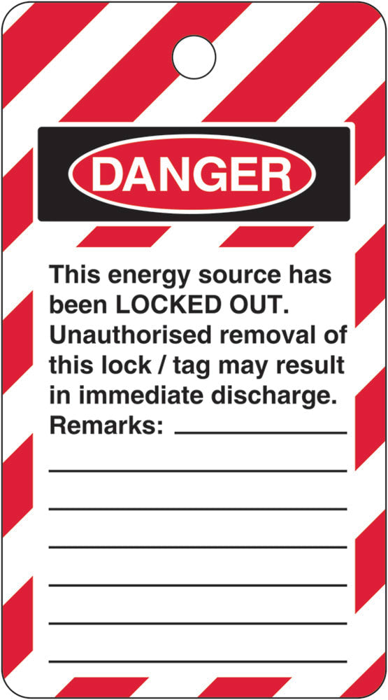 Lockout Tag - Do Not Operate W80mm x H145mm Pack of 25 (Double Sided)