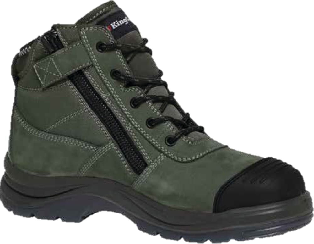 King Gee Men's Tradie Side Zip boot 6-14 - Khaki (Size: 12)