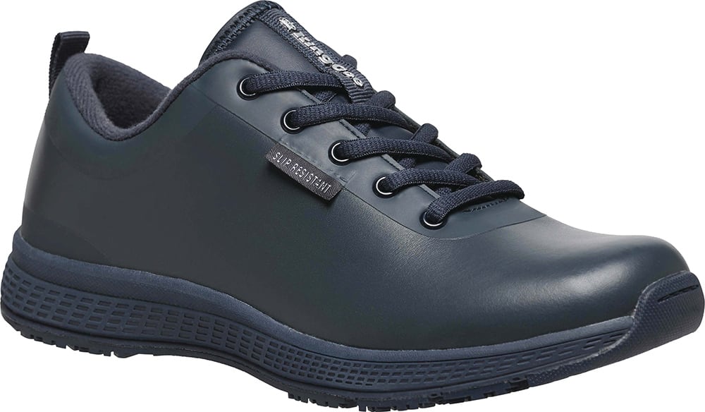 Women's KingGee Leather Superlite Shoe - Non-Slip 4-11 - Navy (Size: 11)