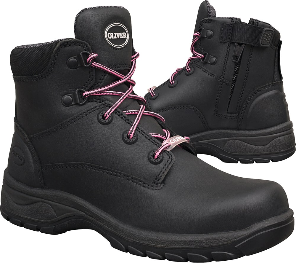 Oliver 49-445Z Zip Sided Women's Safety Boots - Black (Size: 41)