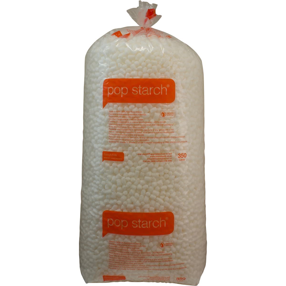 POP STARCH;BIODEGRADABLE VOID FILL;350L BAG 350 Litre/bag (BAG)