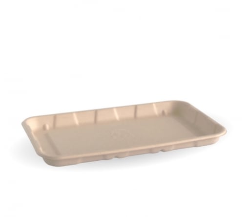 BioPak Natural Plant Fibre Produce Tray 8x5" 208 x 136 x 16mm 125 (Pack)