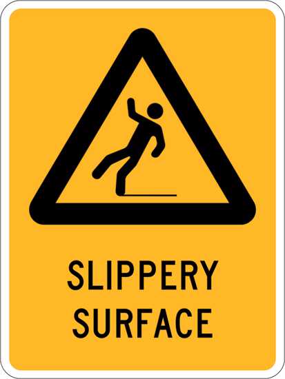 Warning Sign | Slippery Surface-W300mm x H450mm-Single Sided