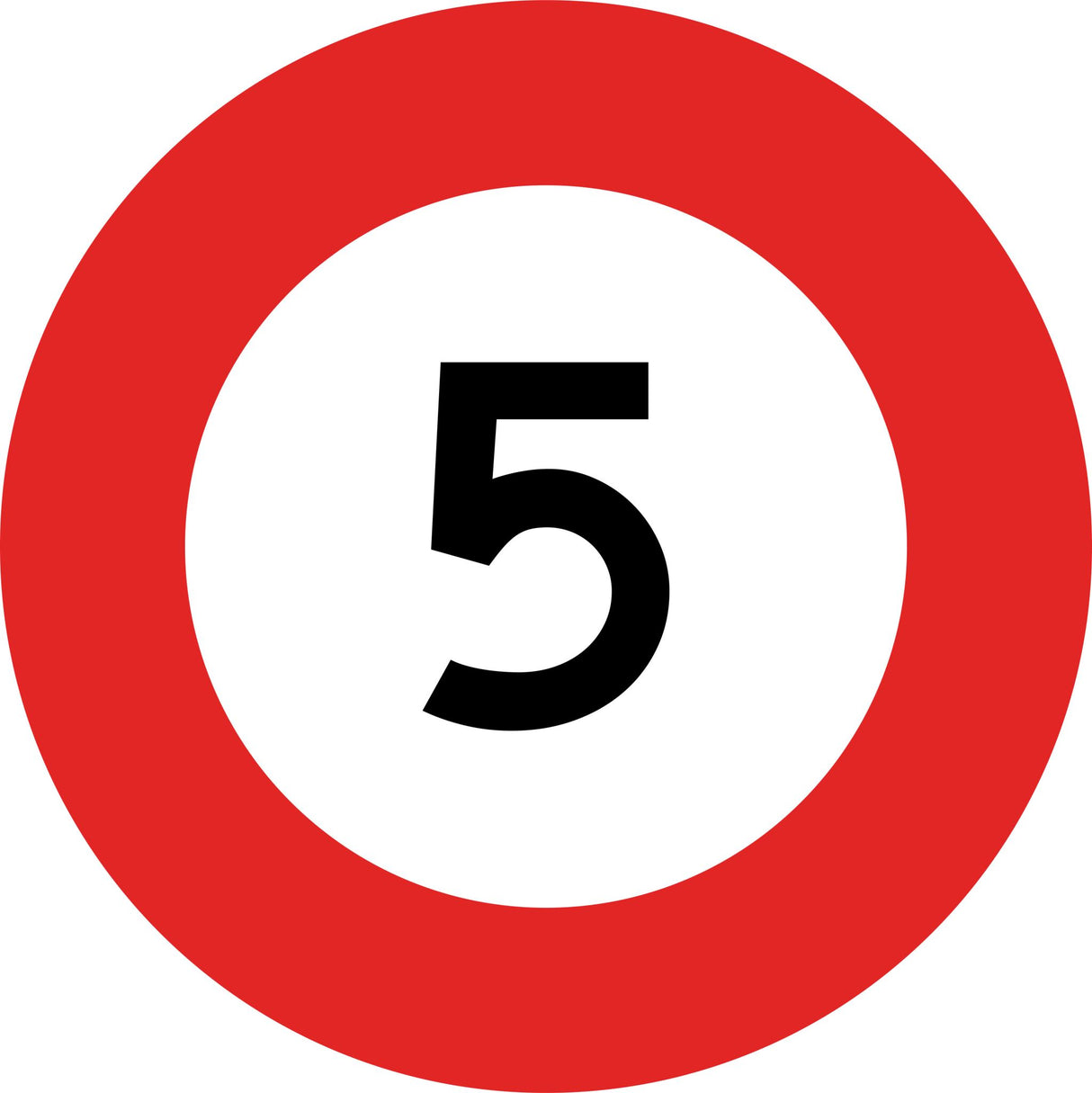 Speed Limit Sign | 5 Standard Diameter 600mm (Single Sided) - Standard