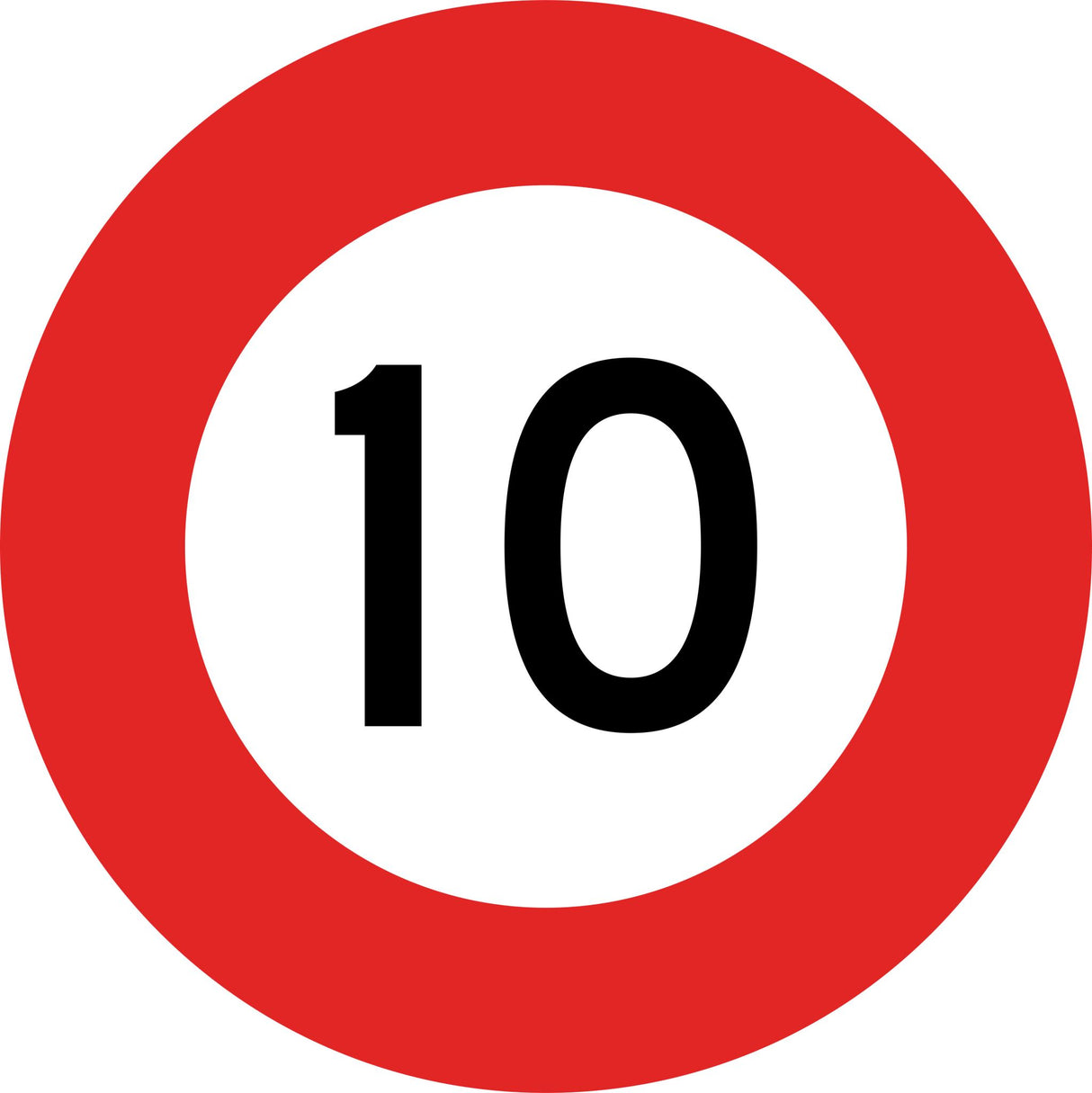 Speed Limit Sign | 10 Standard Diameter 600mm (Single Sided) - Standard