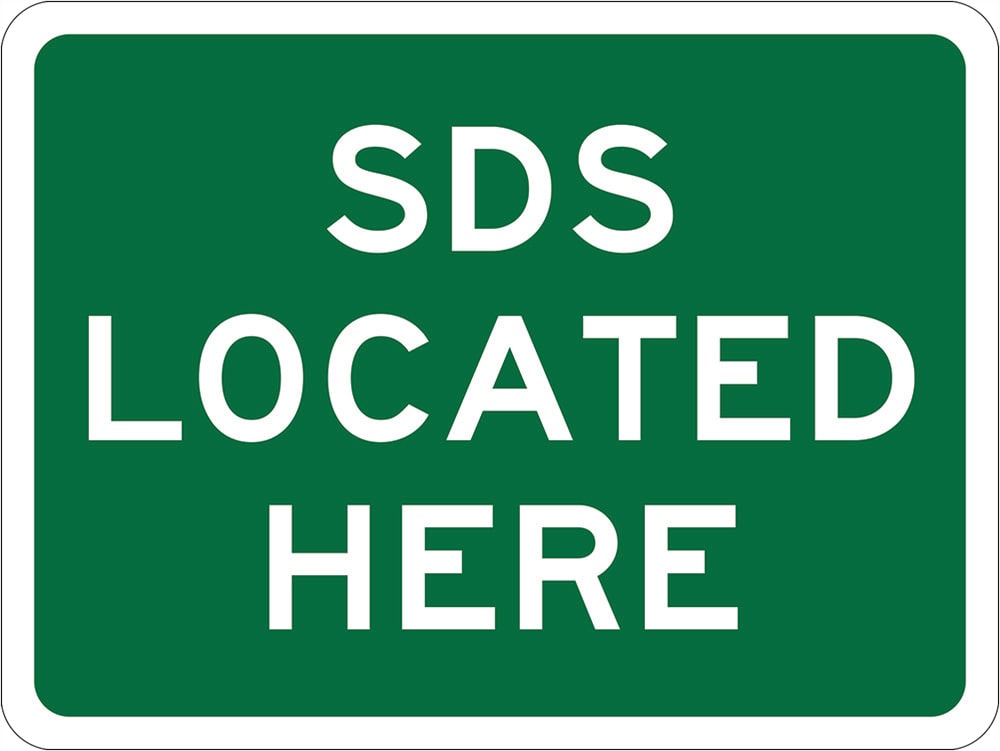 Emergency Info Sign | SDS Located Here W250mm x H180mm (Single Sided) - Standard