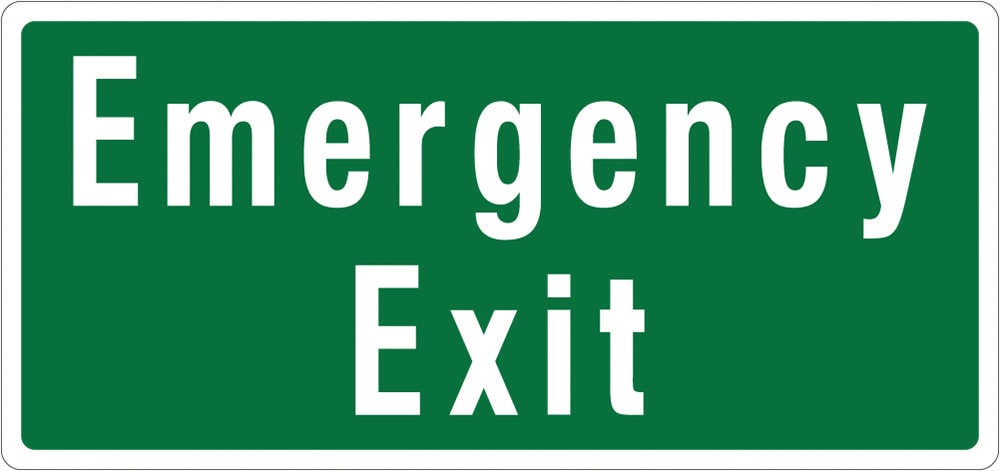 Emergency & Exit Sign | Emergency Exit W630mm x H300mm (Single Sided)