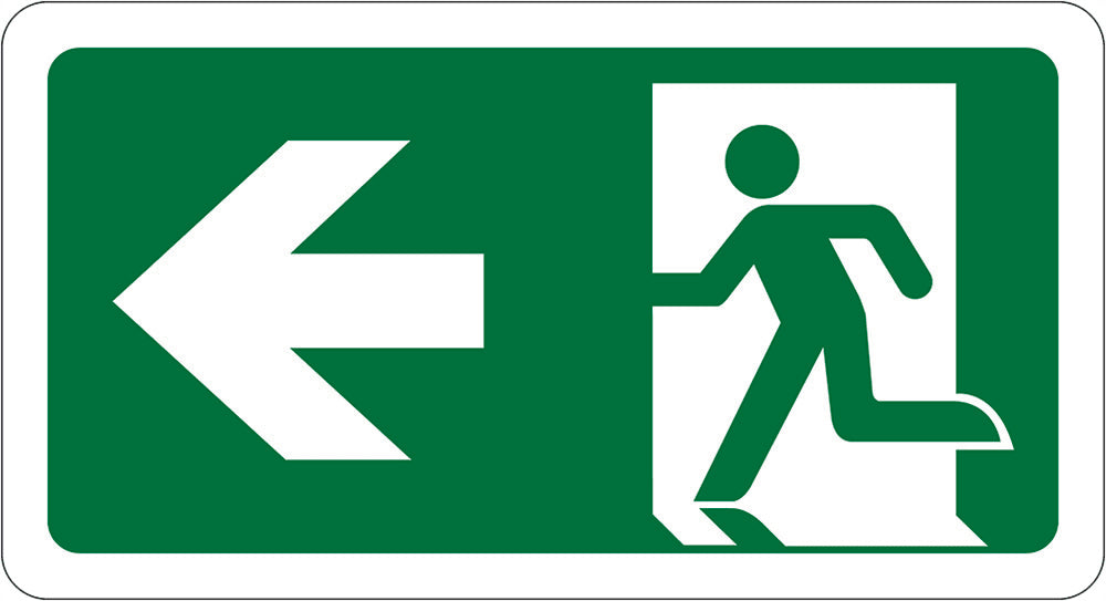 Emergency & Exit Sign| Running Man Arrow, Left W420mm x H220mm (Single Sided)
