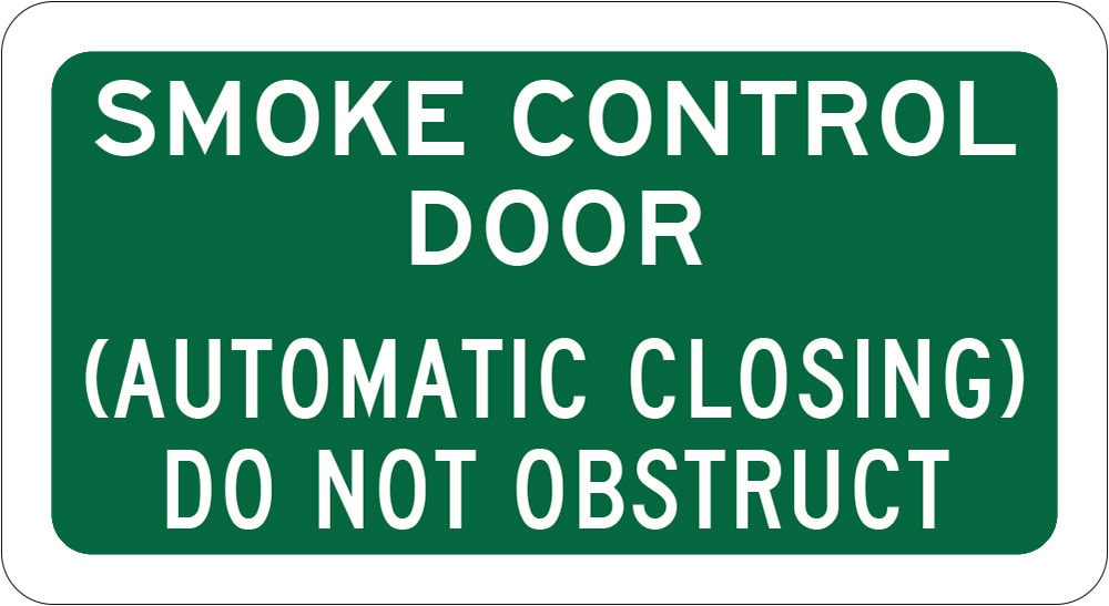 Fire Sign | Smoke Control Door (Automatic Closing) W110mm x 60mm (Single Sided)