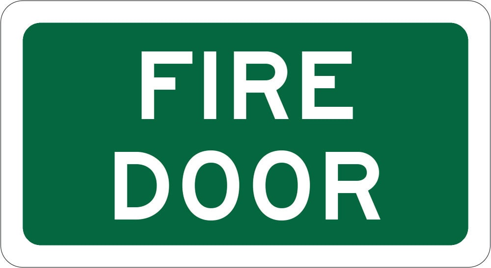 Fire Sign | Fire Door W110mm x H60mm (Single Sided)