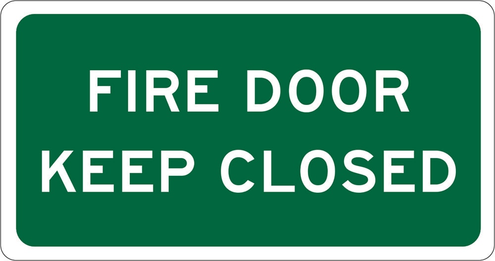 Fire Sign | Fire Door Keep Closed W110mm x H60mm (Single Sided)