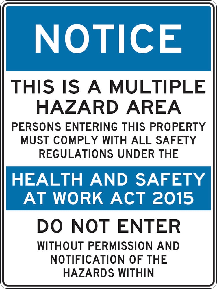 Notice Sign | Multiple Hazard, Persons Must Comply W300mm x H450mm -