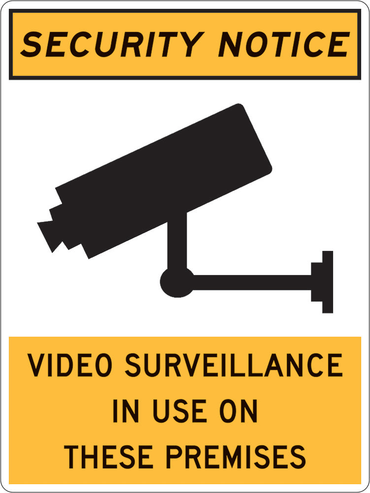 Security Notice Sign | Video Surveillance In Use W300mm x H450mm -