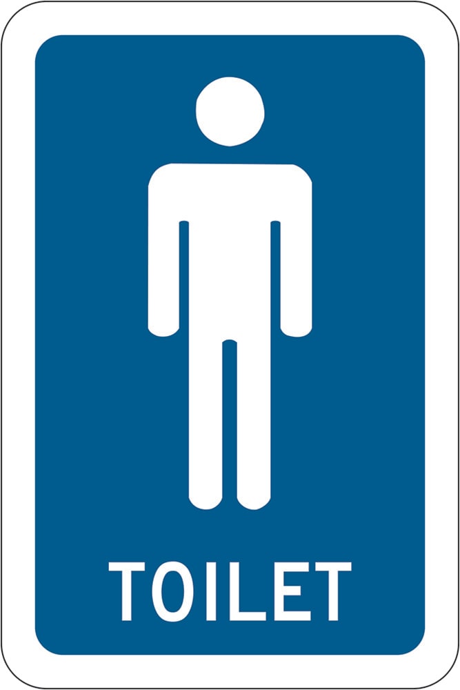 General Info Sign | Toilet - Male Icon W100mm x H150mm