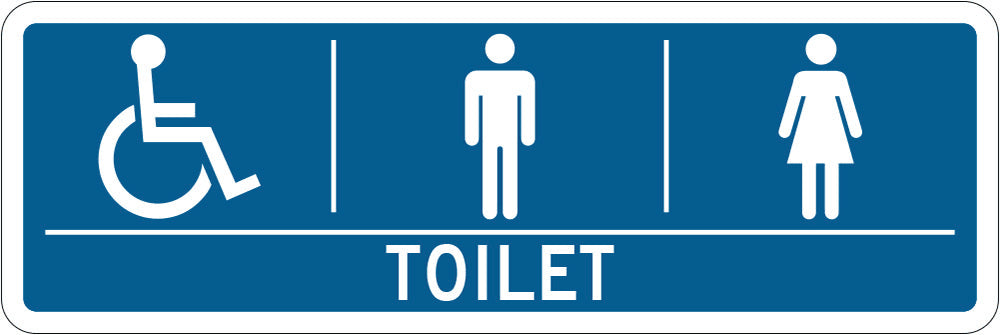 General Info Sign| Toilet - Female Male Wheelchair W450mm x H150mm