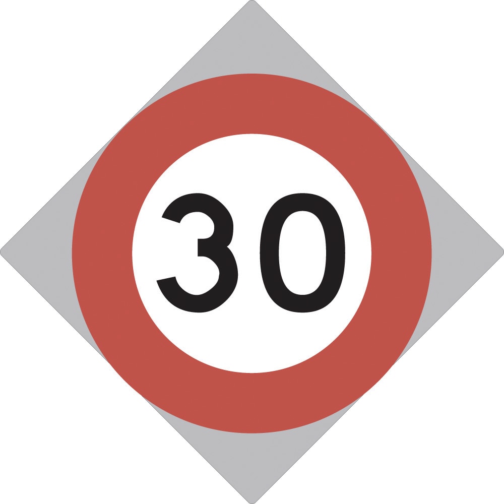 Road Sign | 30 Speed Limit W750mm x H750mm (Single Sided)