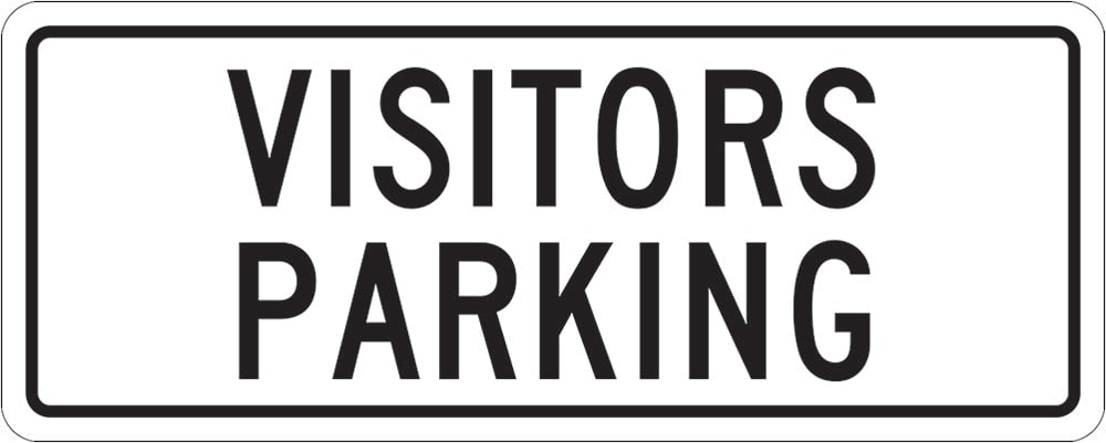General Info Sign | Visitors Parking W450mm x H180mm (Single Sided) - Standard