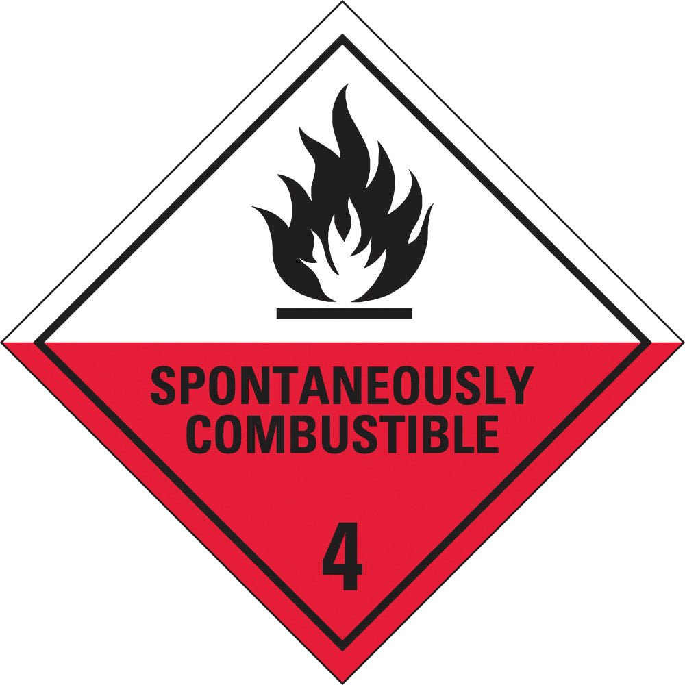 Dangerous Goods Sign | Spontaneously Combustible 4 W295mm x H295mm - Standard