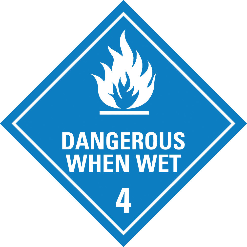Dangerous Goods Sign | Dangerous When Wet 4 W400mm x H400mm - Standard