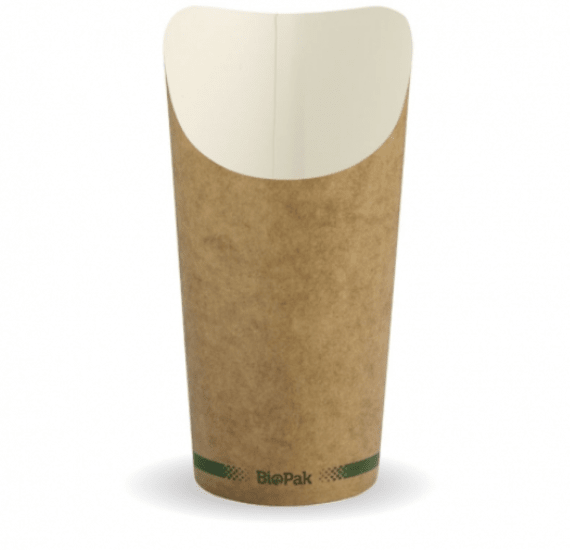 Eco-friendly 32oz Kraft Chip BioCups, 50-pack, made from FSC paper, lined with plant-based bioplastic, chic and compostable.