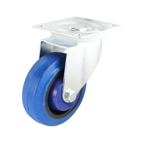 Easyroll 100mm Swivel Plate Mount I6 Castor Elastic Rubber 140kg (Each)