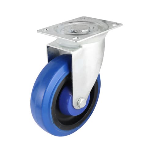Easyroll 125mm Swivel Plate Mount I6 Castor Elastic Rubber 140kg (Each)