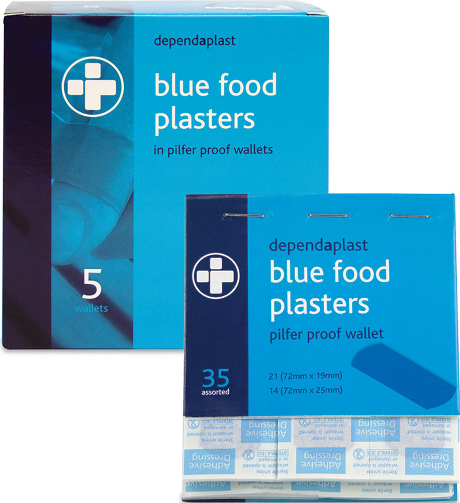 NZ Red Cross Blue Detectable Plaster Box of 35