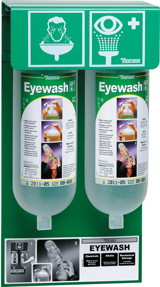 Eyewash Wall Station + Bottles 1 Litre Bottle of 2