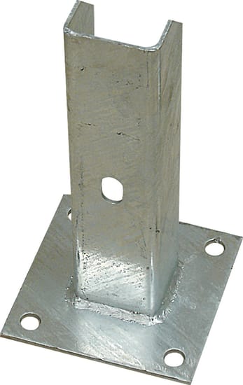 Single support post with galvanized construction, 310mm tall, designed for robust traffic management in workplace safety.