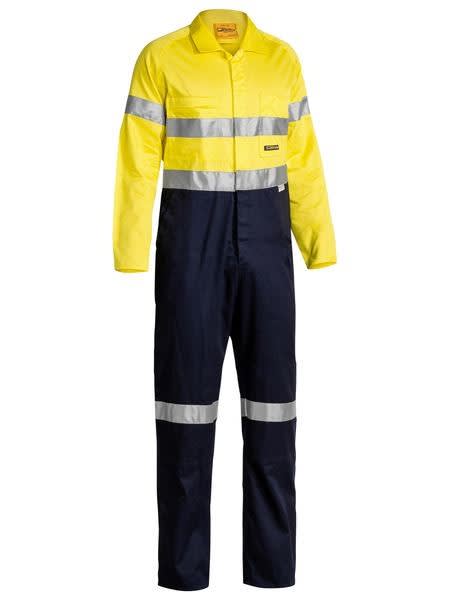 Bisley, Hi Vis Domed Overall, BC6719TW - Yellow/Navy - 92