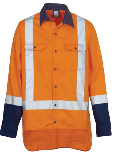 Workhorse, Lightweight TTMC Shirt MSH169 - Fluro Ora/Navy - M