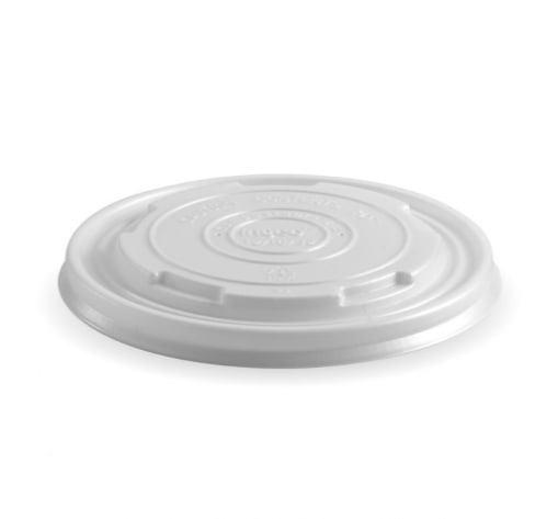 BioPak White PLA Compostible BioBowl Lid 12-32oz/430-950ml 50 (Pack)