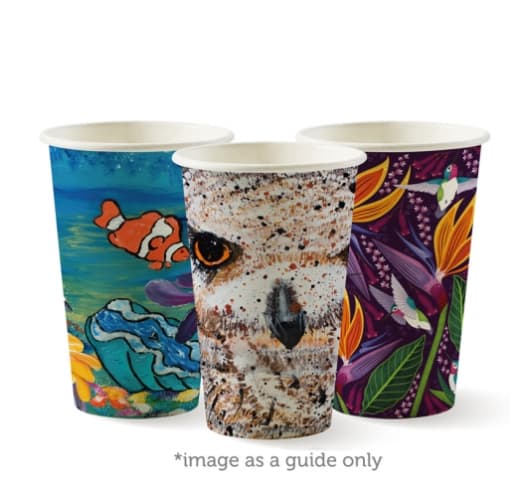 BioPak 90mm Art Series Single Wall Hot BioCup 12oz/390ml 1000 (Case)