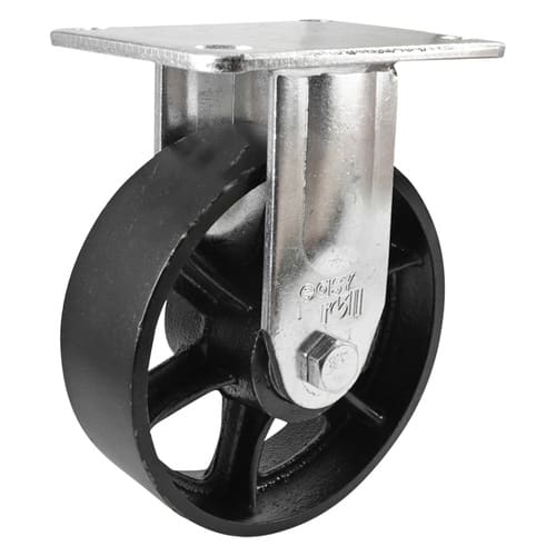 Easyroll 125mm Fixed Plate Mount J3 Castor Cast Iron 410kg (Each)