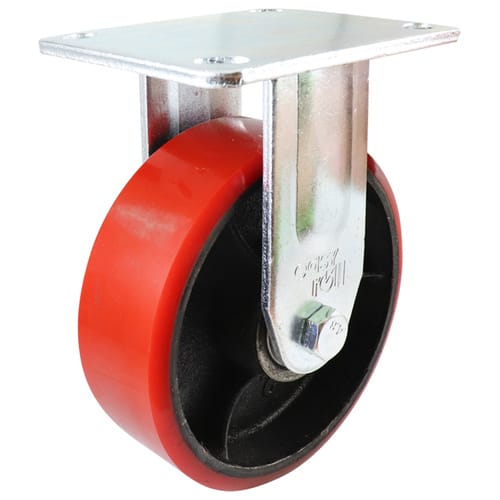Easyroll 150mm Fixed Plate Mount J3 Castor Urethane Cast Iron 410kg (Each)