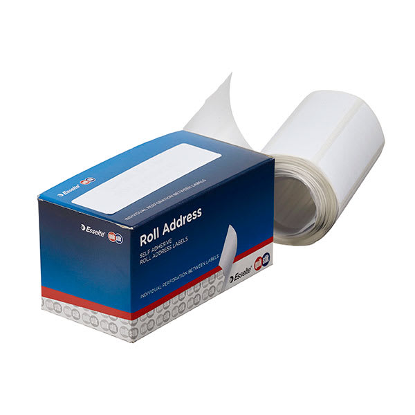 Esselte QuikStik Self Adhesive Roll Address Labels 70mm x 36mm (Box of 200)