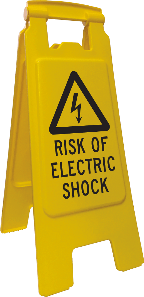 Floor Stand Sign, Econ | Risk Of Electric Shock H600mm - Standard