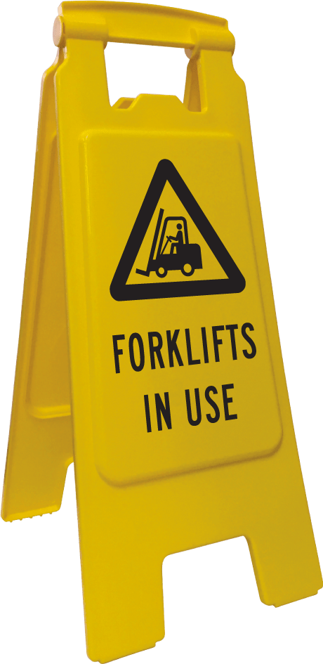Floor Stand Sign, Econ | Warning Forklifts In Use H600mm - Standard