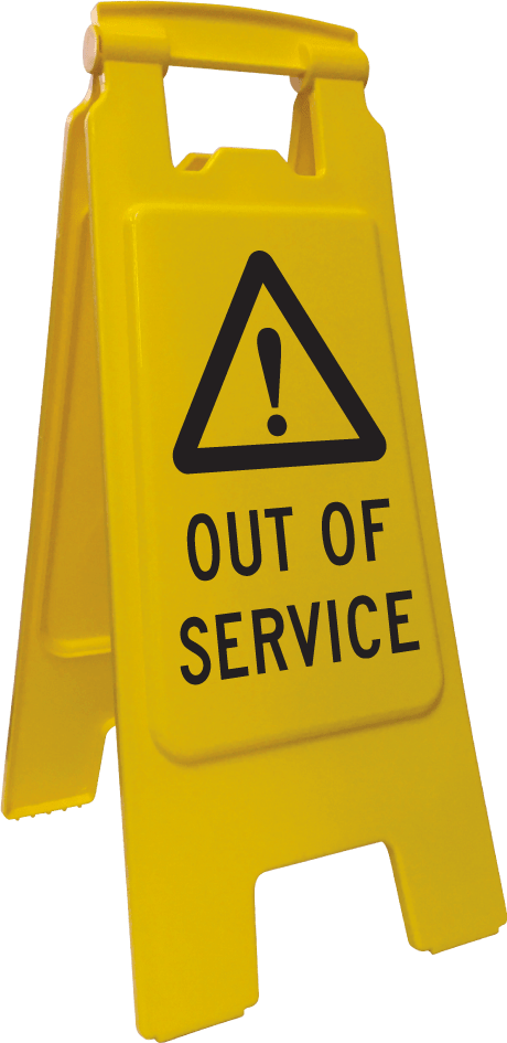 Floor Stand Sign, Econ | Out Of Service H600mm - Standard