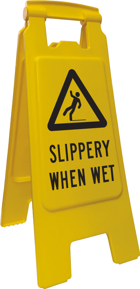 Floor Stand Sign, Econ | Slippery When Wet H600mm - Standard