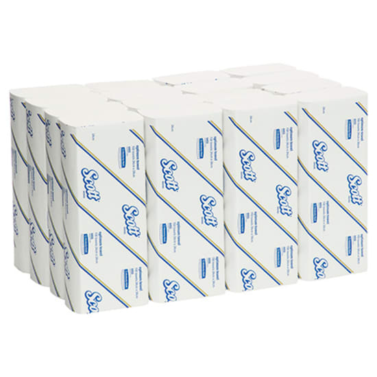 Scott 1-ply Optimum Paper Towels in a case of 16 packs, featuring 150 absorbent sheets each, ideal for efficient hand drying.