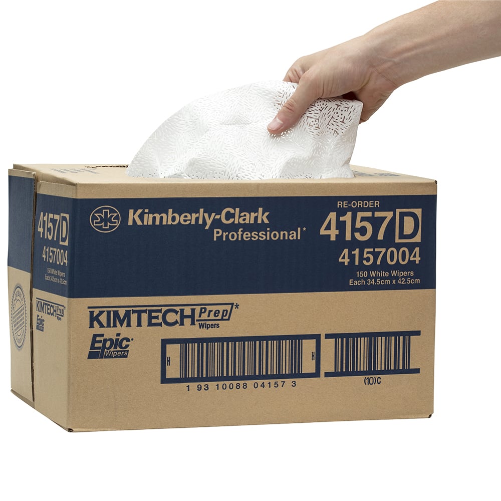 Wypall Epic Box Wipers 4157 White Cleaning Cloths 150 Wipers (Carton)