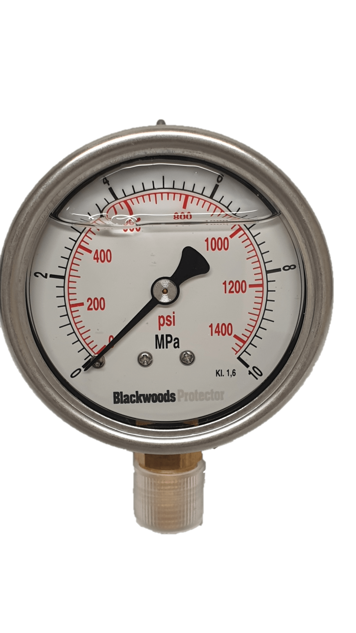 Gauges Pressure SS- 1/4" BSP-Bottom- 0-10 MPa